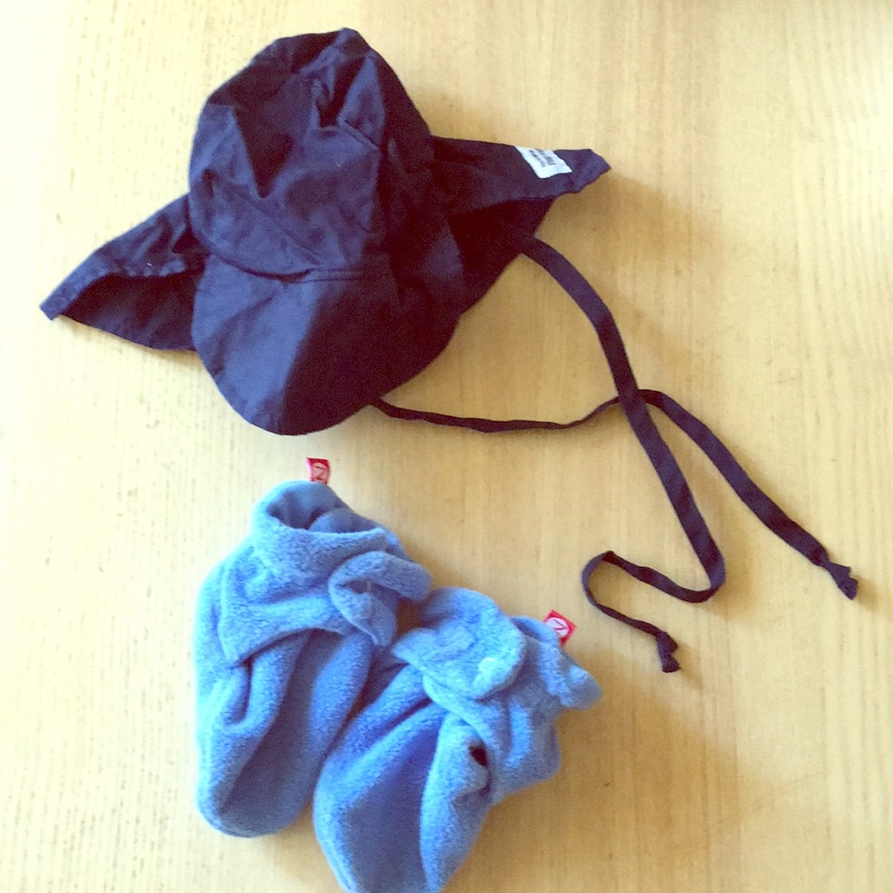 Bundle Flap Happy Baby Sun Hat and Zutano Socks